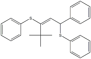 (E)-3,5-Bis(phenylthio)-5-phenyl-2,2-dimethyl-3-pentene Struktur