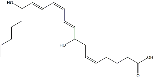 (5Z,9E,11Z,13E)-8,15-Dihydroxy-5,9,11,13-icosatetraenoic acid Struktur