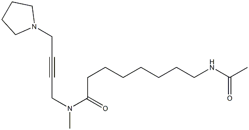 N-Methyl-N-[4-(1-pyrrolidinyl)-2-butynyl]-8-(acetylamino)octanamide Struktur