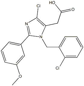 4-Chloro-1-(2-chlorobenzyl)-2-(3-methoxyphenyl)-1H-imidazole-5-acetic acid Struktur