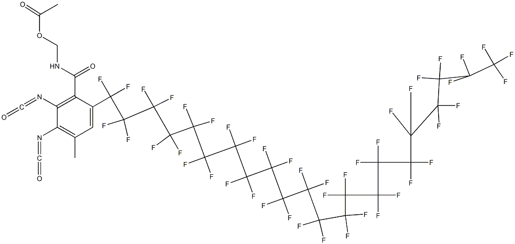N-(Acetyloxymethyl)-2-(pentatetracontafluorodocosyl)-5,6-diisocyanato-4-methylbenzamide Struktur