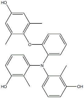 N,N-Bis(3-hydroxy-2-methylphenyl)-2-(4-hydroxy-2,6-dimethylphenoxy)benzenamine Struktur