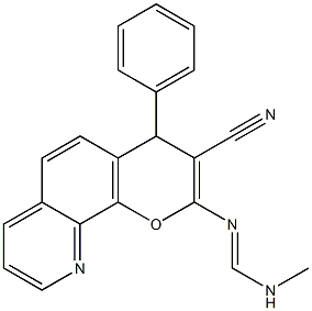 4-Phenyl-2-[(methylamino)methyleneamino]-4H-pyrano[3,2-h]quinoline-3-carbonitrile Struktur