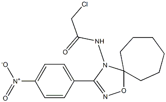 2-Chloro-N-[3-(4-nitrophenyl)-5,5-hexamethylene-1,2,4-oxadiazol-4(5H)-yl]acetamide Struktur