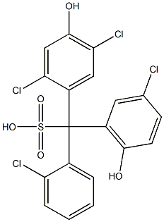 (2-Chlorophenyl)(3-chloro-6-hydroxyphenyl)(2,5-dichloro-4-hydroxyphenyl)methanesulfonic acid Struktur