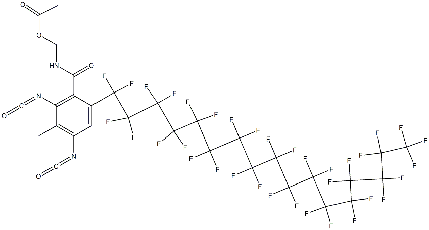 N-(Acetyloxymethyl)-2-(pentatriacontafluoroheptadecyl)-4,6-diisocyanato-5-methylbenzamide Struktur