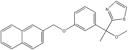 2-[1-Methoxy-1-[3-[(2-naphthalenyl)methoxy]phenyl]ethyl]thiazole Struktur