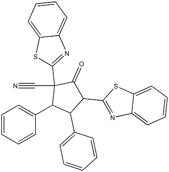 1,3-Bis(benzothiazol-2-yl)-2-oxo-4,5-bis(phenyl)cyclopentane-1-carbonitrile Struktur