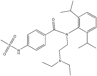 N-(2,6-Diisopropylphenyl)-N-[2-(diethylamino)ethyl]-4-[(methylsulfonyl)amino]benzamide Struktur