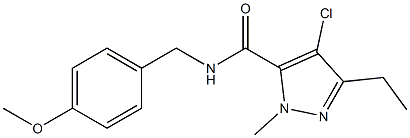 4-Chloro-5-ethyl-2-methyl-N-[4-methoxybenzyl]-2H-pyrazole-3-carboxamide Struktur