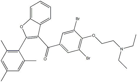 3,5-Dibromo-4-[2-(diethylamino)ethoxy]phenyl 2-(2,4,6-trimethylphenyl)-3-benzofuranyl ketone Struktur