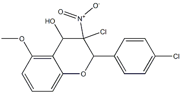 3-Chloro-3,4-dihydro-4-hydroxy-3-nitro-2-(4-chlorophenyl)-5-methoxy-2H-1-benzopyran Struktur