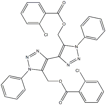 1,1'-Diphenyl-5,5'-bis[(2-chlorobenzoyloxy)methyl]-4,4'-bi(1H-1,2,3-triazole) Struktur