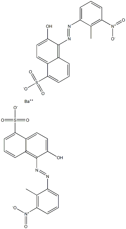 Bis[1-[(2-methyl-3-nitrophenyl)azo]-2-hydroxy-5-naphthalenesulfonic acid]barium salt Struktur