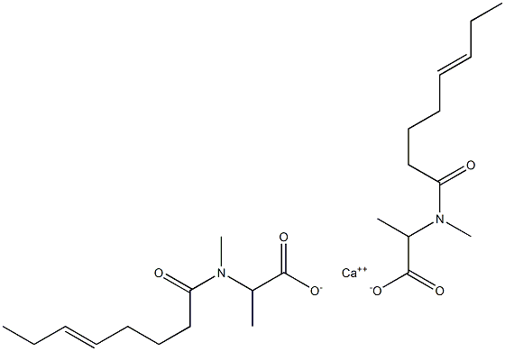 Bis[2-[N-methyl-N-(5-octenoyl)amino]propionic acid]calcium salt Struktur