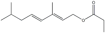 Propionic acid 3,7-dimethyl-2,4-octadienyl ester Struktur