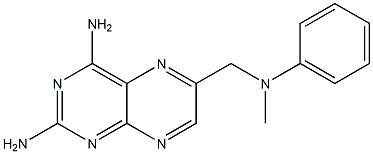 6-[Phenyl(methyl)aminomethyl]pteridine-2,4-diamine Struktur