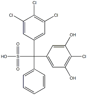 (4-Chloro-3,5-dihydroxyphenyl)(3,4,5-trichlorophenyl)phenylmethanesulfonic acid Struktur