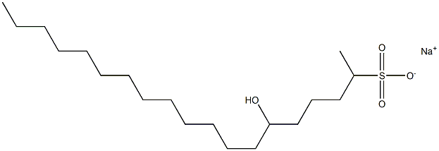 6-Hydroxynonadecane-2-sulfonic acid sodium salt Struktur