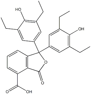 1,1-Bis(3,5-diethyl-4-hydroxyphenyl)-1,3-dihydro-3-oxoisobenzofuran-4-carboxylic acid Struktur