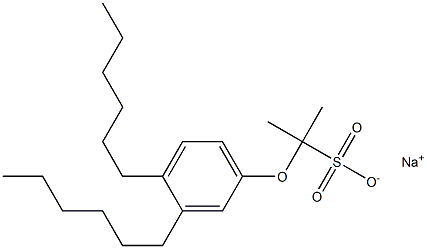 2-(3,4-Dihexylphenoxy)propane-2-sulfonic acid sodium salt Struktur