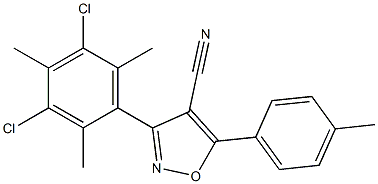 5-(4-Methylphenyl)-3-(3,5-dichloro-2,4,6-trimethylphenyl)-isoxazole-4-carbonitrile Struktur