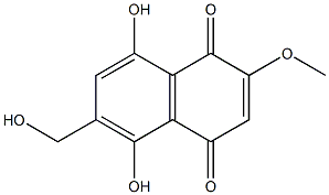 5,8-Dihydroxy-2-methoxy-6-hydroxymethyl-1,4-naphthoquinone Struktur