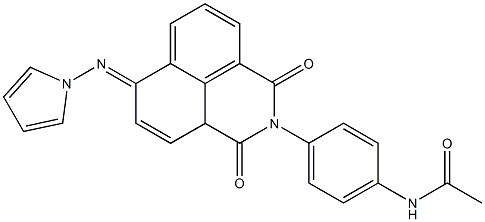 6-Pyrrolizino-2-[4-(acetylamino)phenyl]-2H-benzo[de]isoquinoline-1,3-dione Struktur