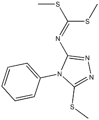 (4-Phenyl-3-methylthio-4H-1,2,4-triazol-5-yl)imidodithiocarbonic acid dimethyl ester Struktur