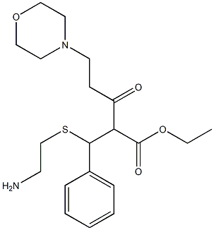 2-[Phenyl(2-aminoethylthio)methyl]-5-morpholino-3-oxopentanoic acid ethyl ester Struktur