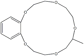 2,3,5,6,8,9,11,12-Octahydro-6-methyl-1,4,7,10,13-benzopentaoxacyclopentadecin Struktur