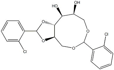 1-O,6-O:2-O,3-O-Bis(2-chlorobenzylidene)-L-glucitol Struktur