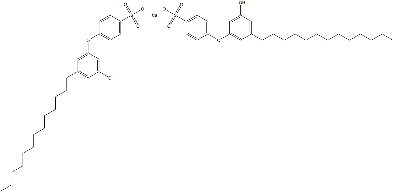 Bis(3'-hydroxy-5'-tridecyl[oxybisbenzene]-4-sulfonic acid)calcium salt Struktur