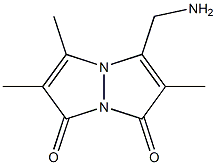 2,5,6-Trimethyl-3-(aminomethyl)-1H,7H-pyrazolo[1,2-a]pyrazole-1,7-dione Struktur