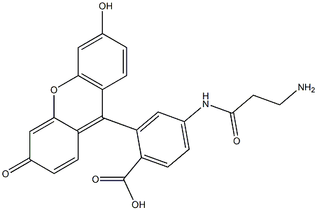 4-[(3-Amino-1-oxopropyl)amino]-2-(6-hydroxy-3-oxo-3H-xanthen-9-yl)benzoic acid Struktur