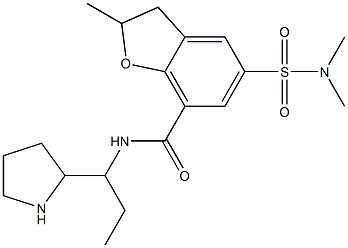 2,3-Dihydro-2-methyl-5-(dimethylaminosulfonyl)-N-[1-ethyl-2-pyrrolidinylmethyl]benzofuran-7-carboxamide Struktur