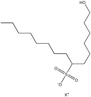 1-Hydroxypentadecane-7-sulfonic acid potassium salt Struktur