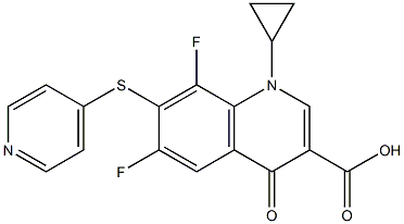 7-(Pyridin-4-yl)thio-1-cyclopropyl-6,8-difluoro-1,4-dihydro-4-oxoquinoline-3-carboxylic acid Struktur