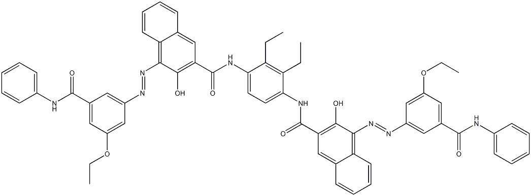 N,N'-(2,3-Diethyl-1,4-phenylene)bis[4-[[3-ethoxy-5-(phenylcarbamoyl)phenyl]azo]-3-hydroxy-2-naphthalenecarboxamide] Struktur