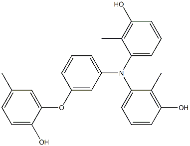 N,N-Bis(3-hydroxy-2-methylphenyl)-3-(2-hydroxy-5-methylphenoxy)benzenamine Struktur