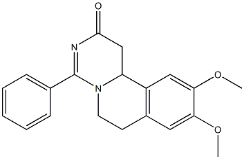 9,10-Dimethoxy-4-phenyl-1,6,7,11b-tetrahydro-2H-pyrimido[6,1-a]isoquinolin-2-one Struktur