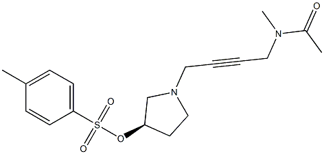 N-Methyl-N-[4-[(3R)-3-(4-methylphenylsulfonyloxy)-1-pyrrolidinyl]-2-butynyl]acetamide Struktur