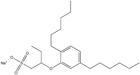 2-(2,5-Dihexylphenoxy)butane-1-sulfonic acid sodium salt Struktur