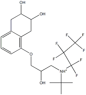 2-Hydroxy-3-[[(6,7-dihydroxy-5,6,7,8-tetrahydronaphthalen)-1-yl]oxy]-N-tert-butyl-N-(1,1,2,2,3,3,3-heptafluoropropyl)-1-propanaminium Struktur