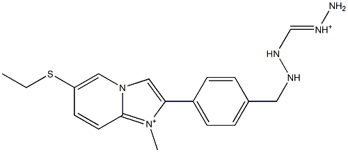 1-Methyl-6-ethylthio-2-[4-[2-(aminoiminiomethyl)hydrazinomethyl]phenyl]imidazo[1,2-a]pyridin-1-ium Struktur