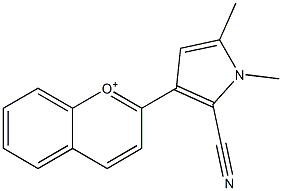 2-(2-Cyano-1,5-dimethyl-1H-pyrrol-3-yl)chromenylium Struktur