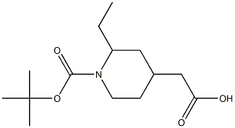 2-(1-(tert-butoxycarbonyl)-2-ethylpiperidin-4-yl)acetic acid Struktur