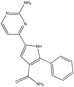 5-(2-aminopyrimidin-4-yl)-2-phenyl-1H-pyrrole-3-carboxamide Struktur
