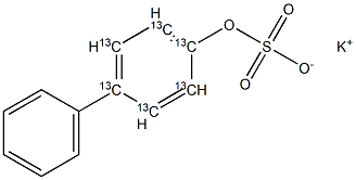 4-Biphenylyl-13C6 Sulfate Potassium Salt Struktur