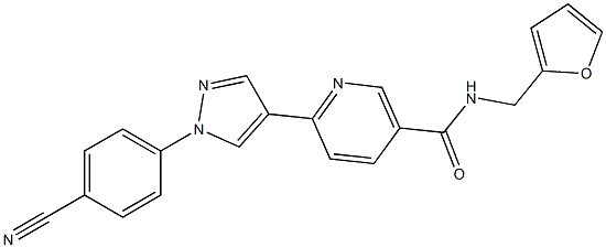 6-[1-(4-CYANOPHENYL)-1H-PYRAZOL-4-YL]-N-(2-FURYLMETHYL)NICOTINAMIDE Struktur